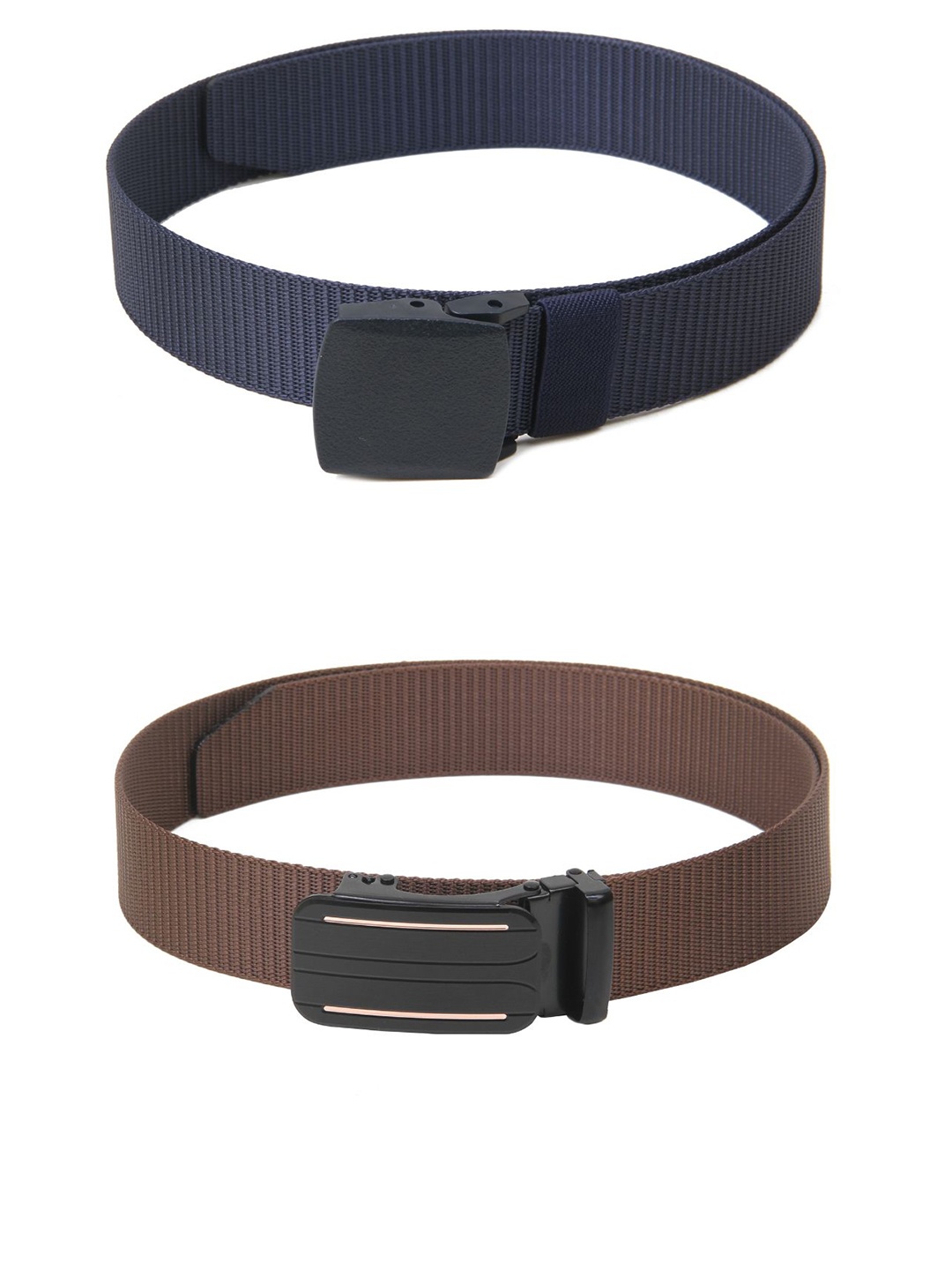 

Calvadoss Girls Set Of 2 Textured Belts, Navy blue