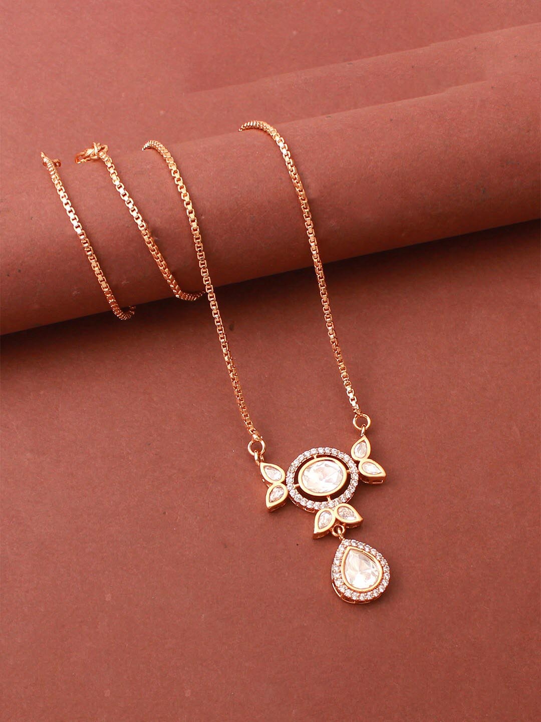 

Mirana Gold-Plated Cubic Zirconia Studded Pendants with Chains