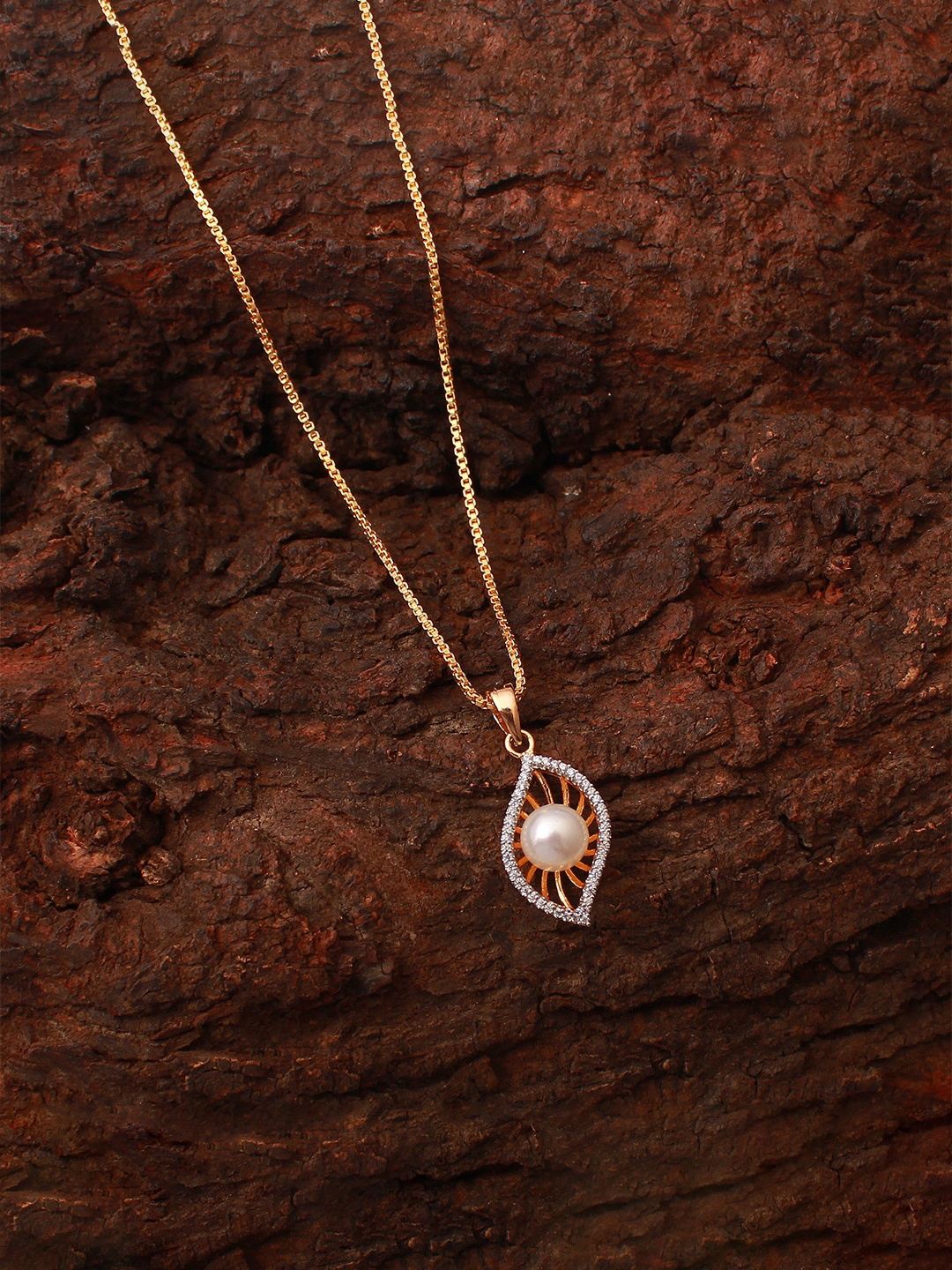 

Mirana Gold-Plated Cubic Zirconia Studded Pendants with Chains