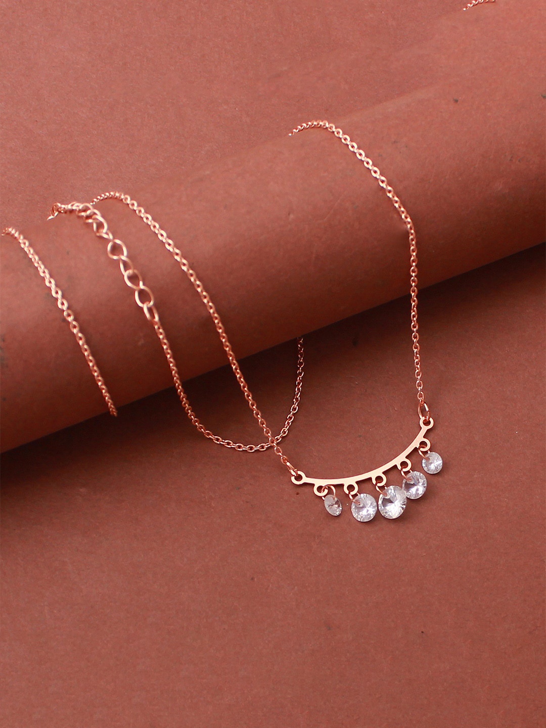 

Mirana Rose Gold Plated Cubic Zirconia-Studded Necklace and Earrings, White