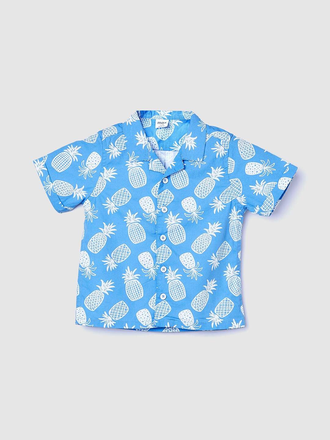 

max Boys Printed Cotton Casual Shirt, Blue