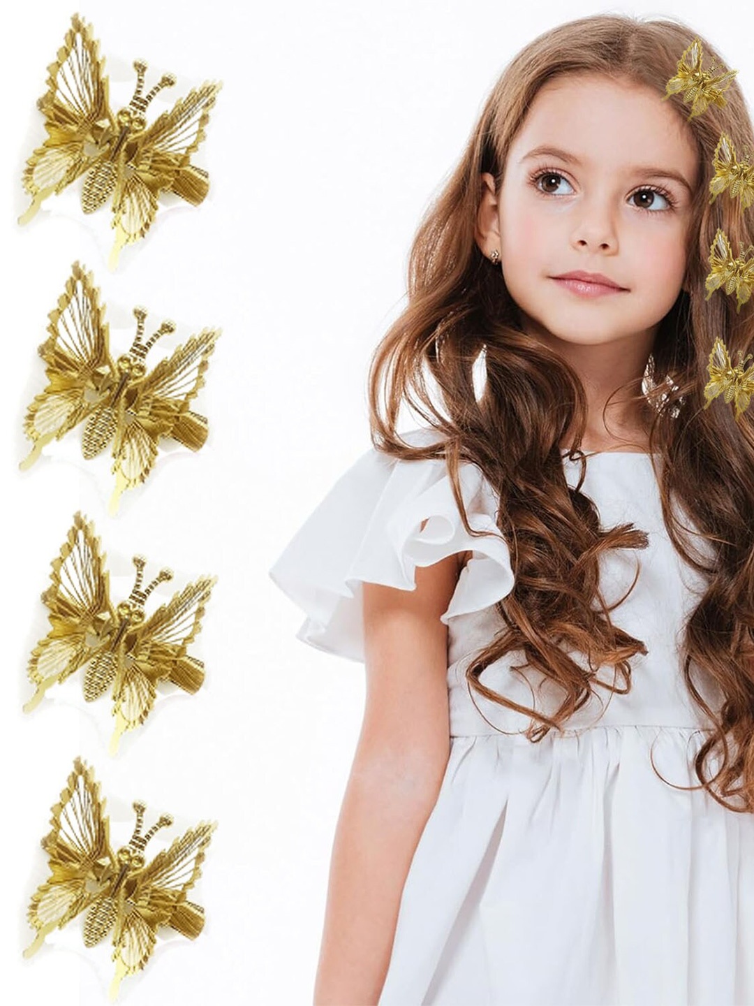 

BAESD Girls Set of 4 Alligator Hair Clip, Gold