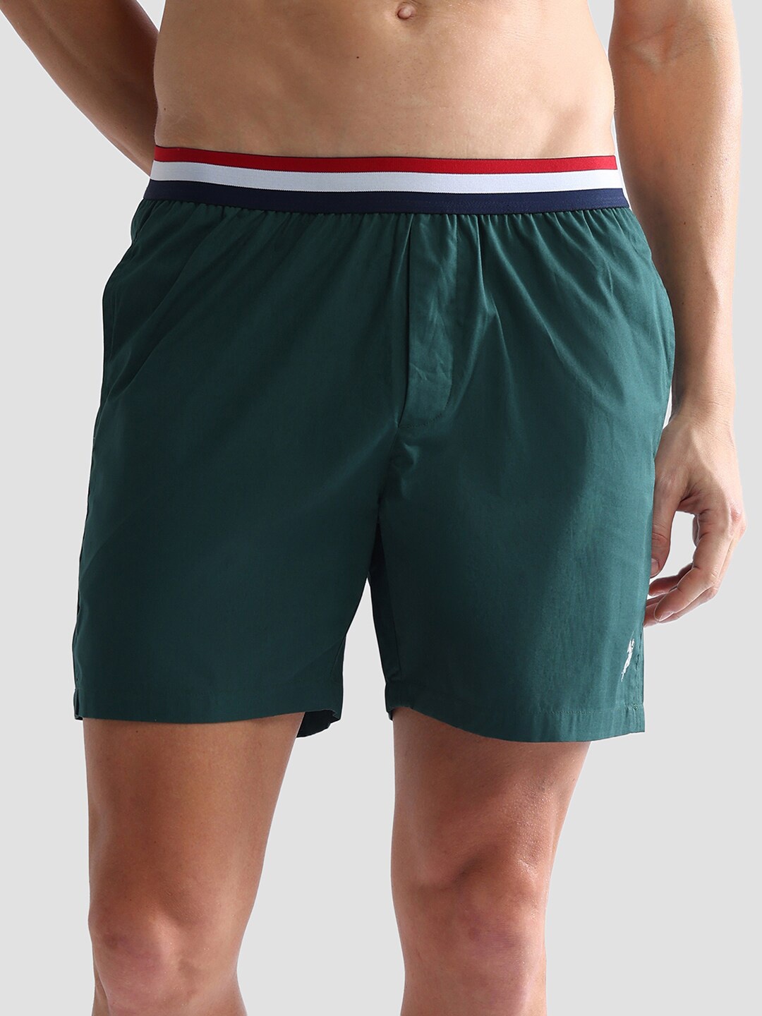 

U.S. Polo Assn.Mid Rise Pure Cotton Boxers IYBE-D07-PL, Green