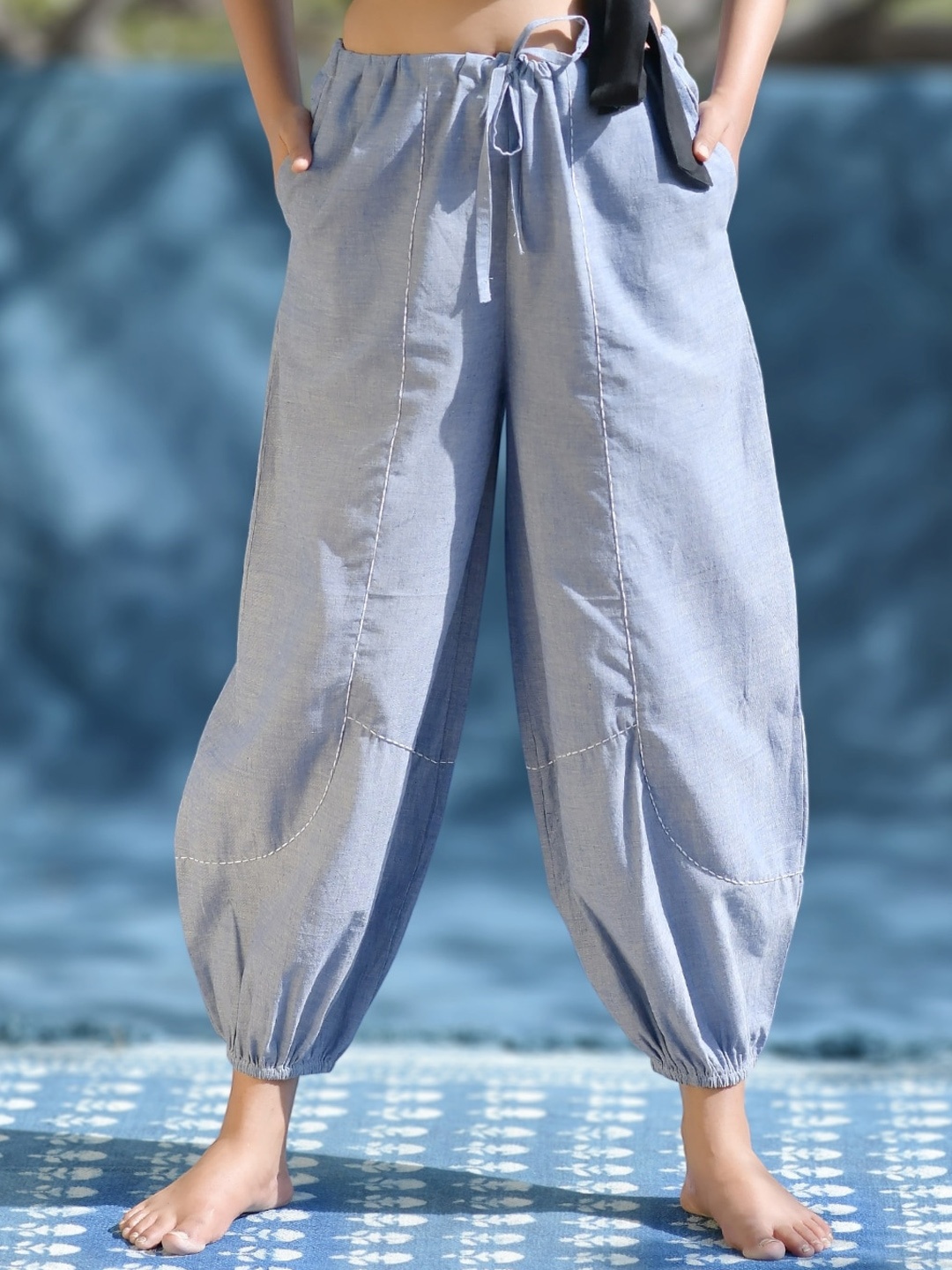 

Peepul Tree Women Harem Pants, Blue