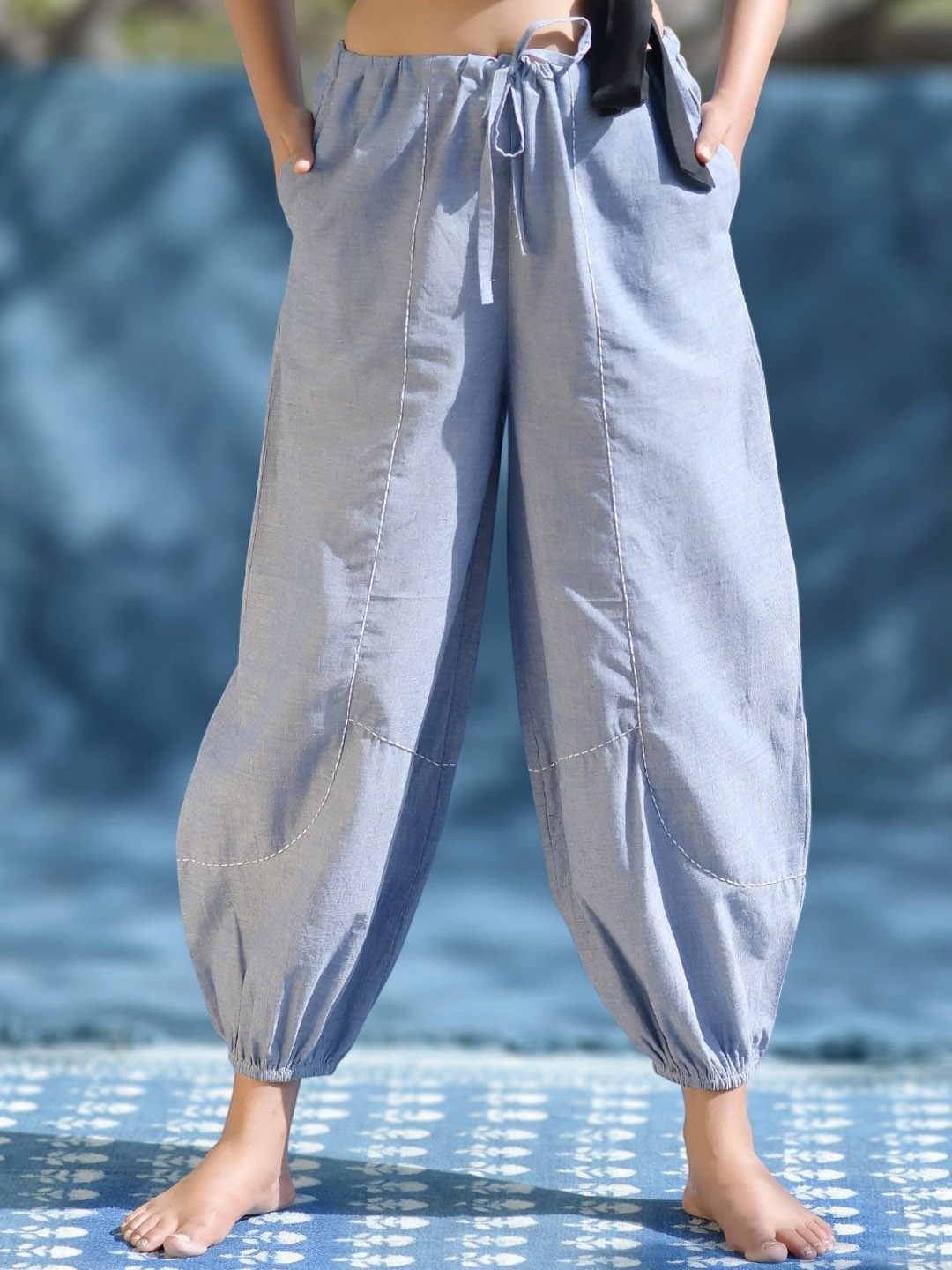 

Peepul Tree Women Harem Pants, Blue
