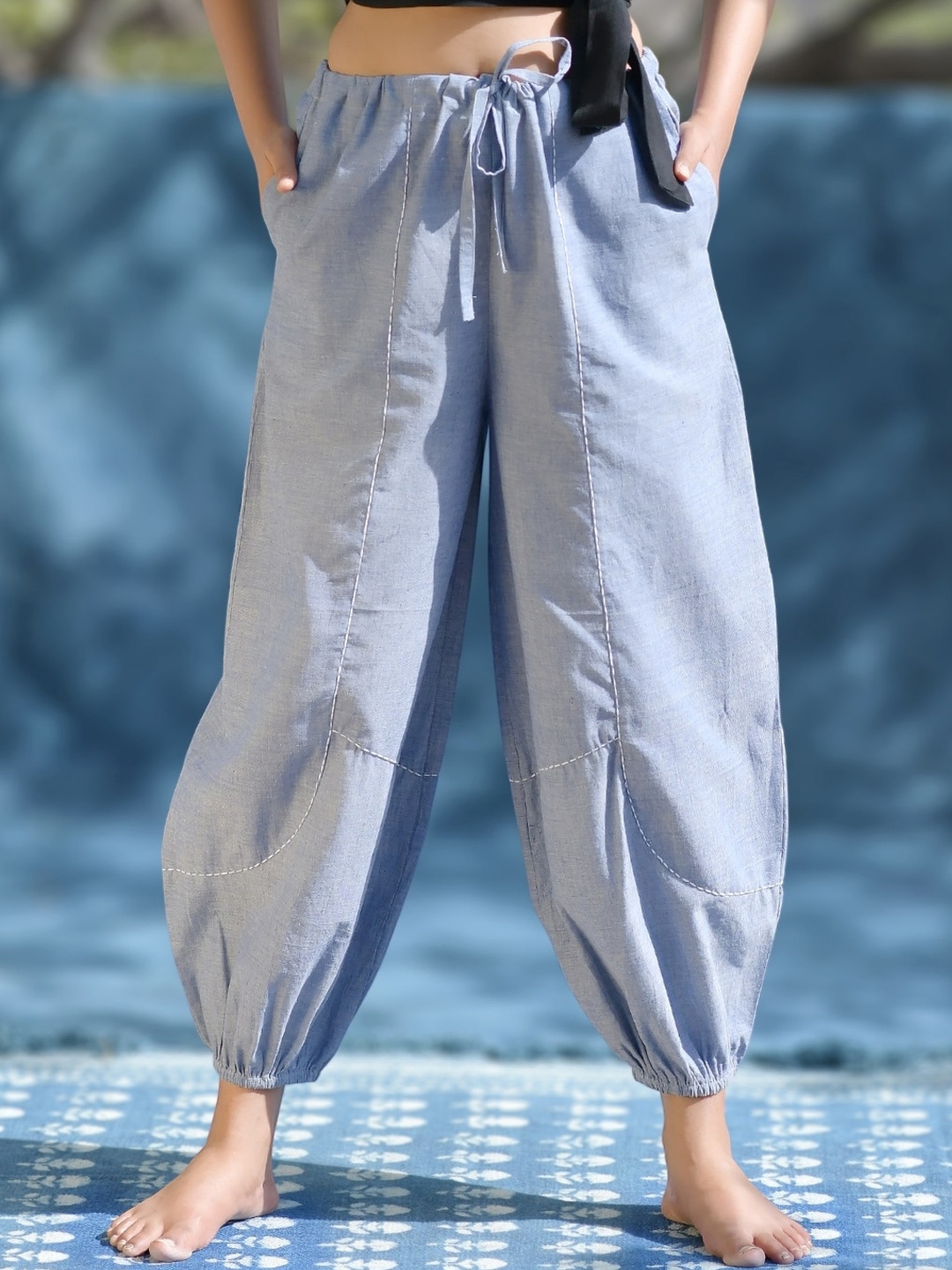 

Peepul Tree Women Harem Pants, Blue