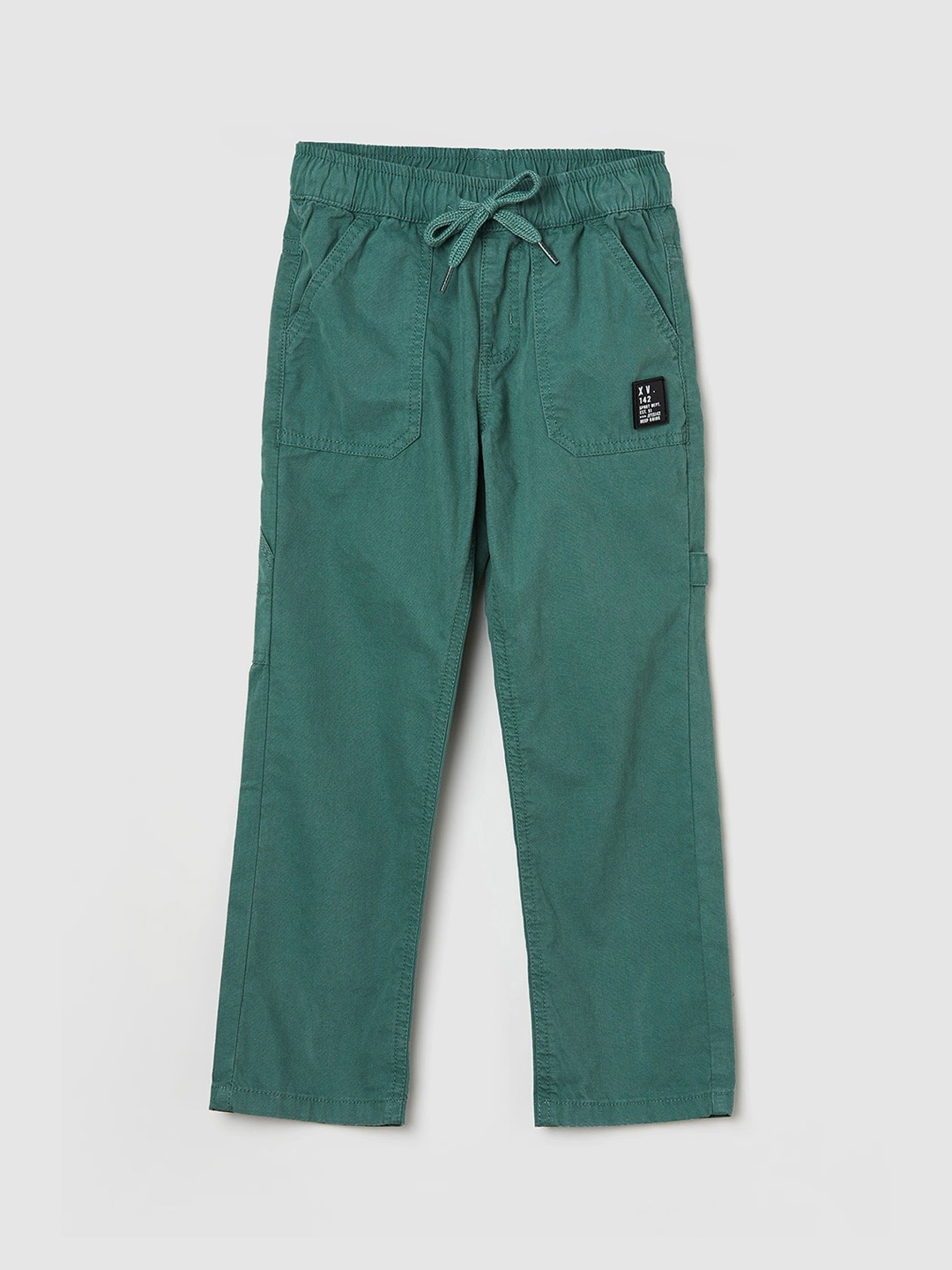 

max Boys Cotton Regular Trousers, Green
