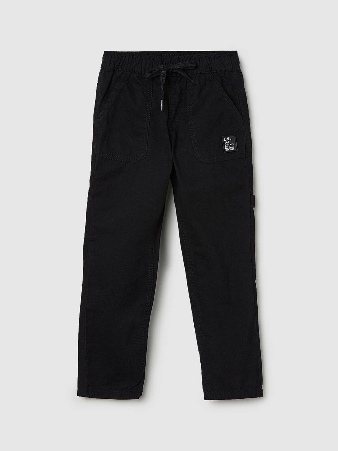 

max Boys Cotton Regular Trousers, Black