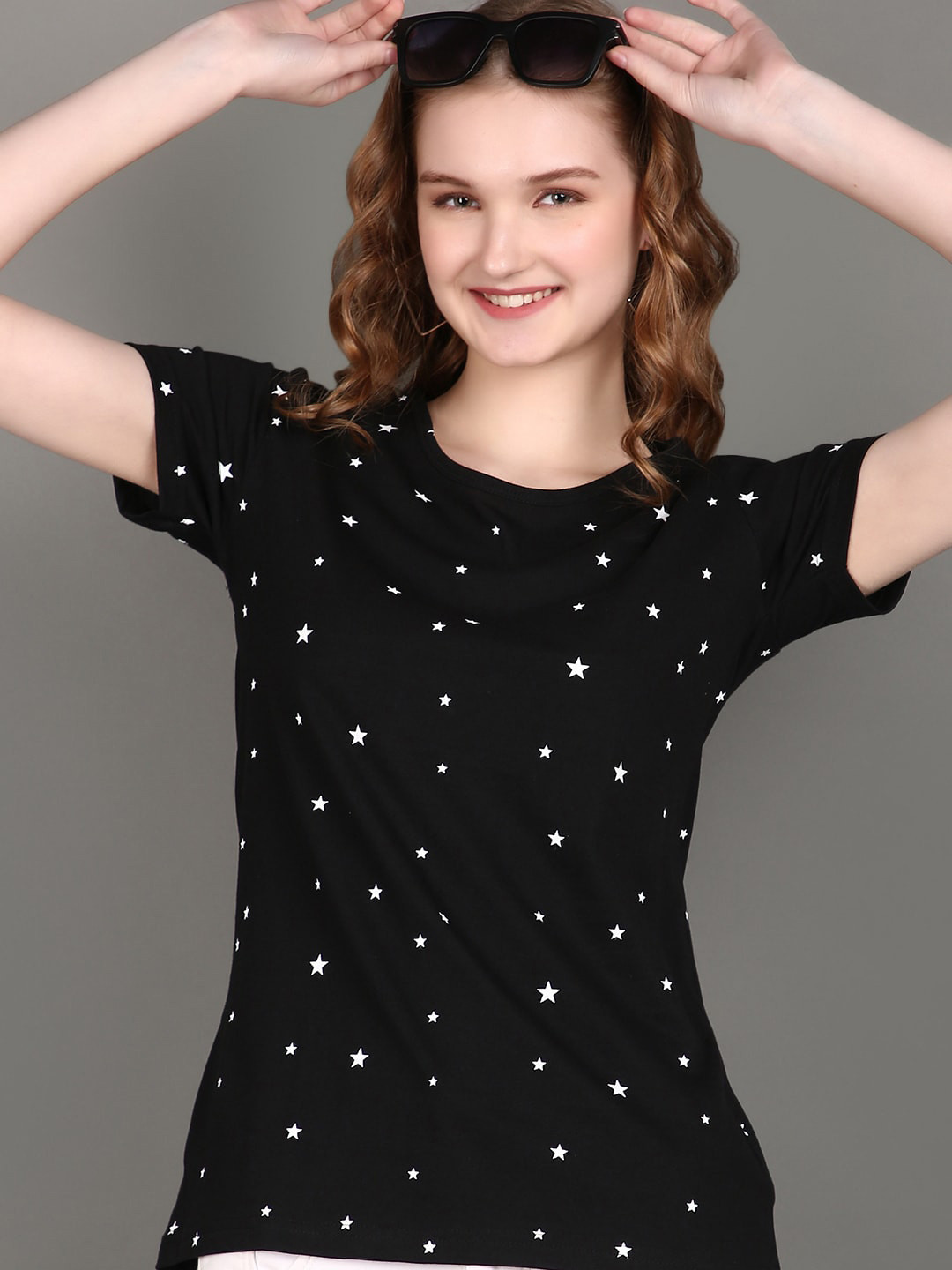 

V-Mart Conversational Printed Round Neck Casual T-shirt, Black