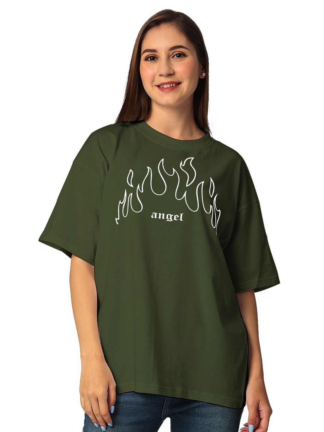 

STATUS MANTRA Typography Printed Cotton T-shirt, Olive