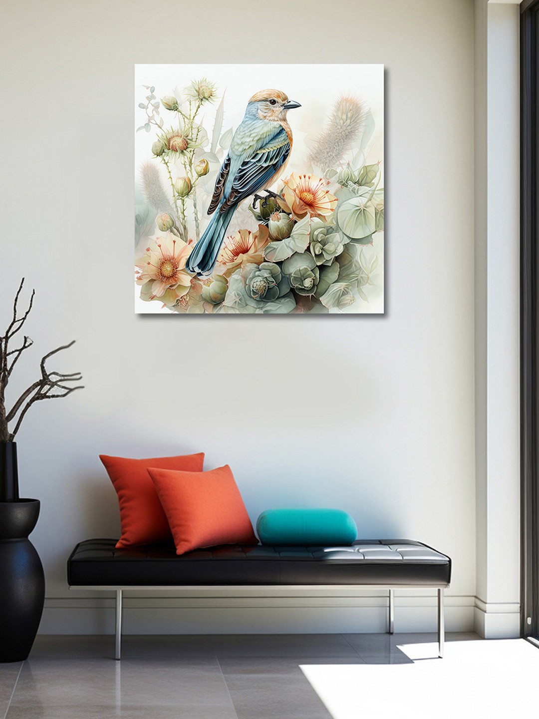 

OLIVE TREE White & Green Canvas Painting Wall Art