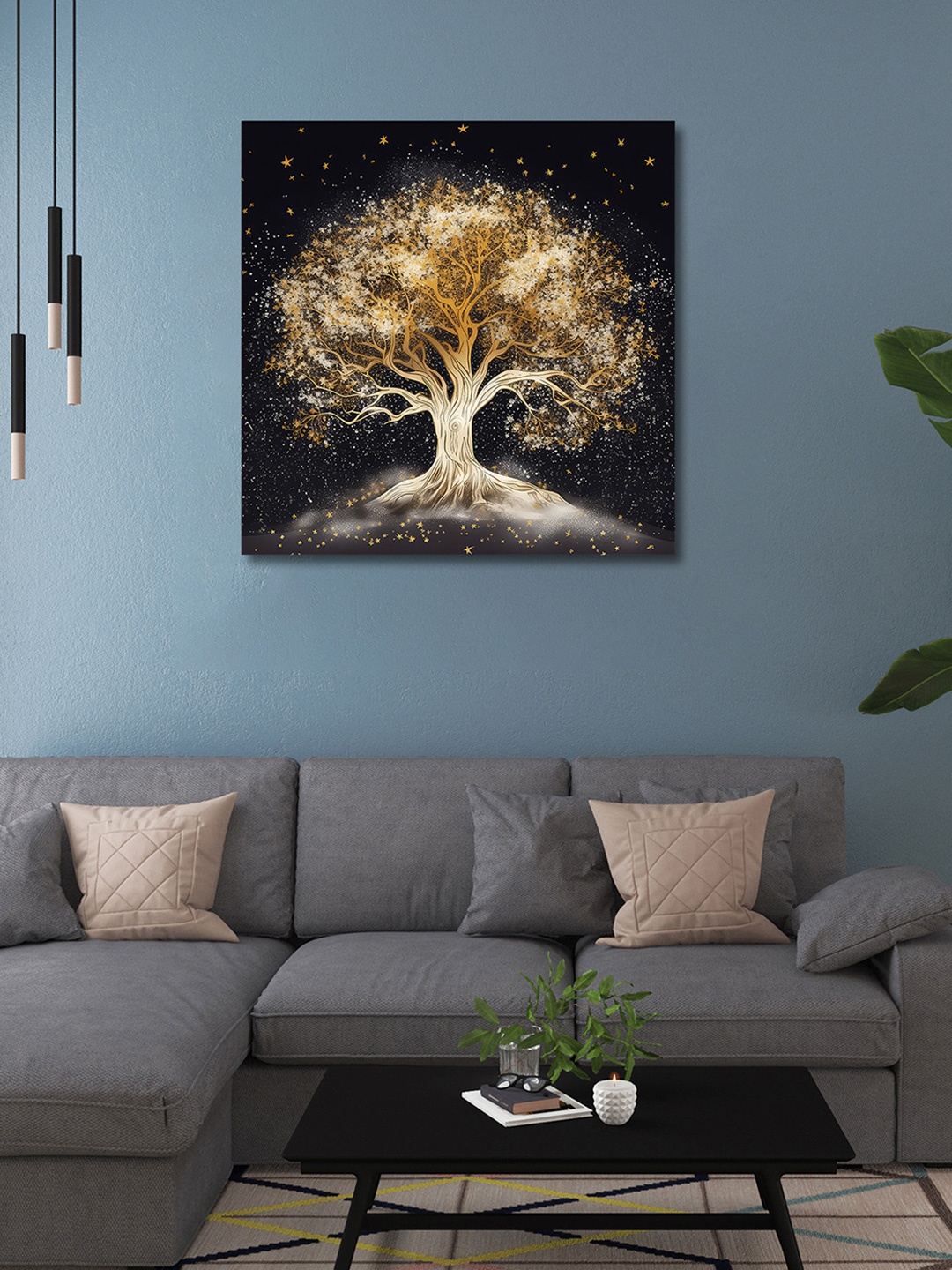 

OLIVE TREE Gold-Toned & Black Canvas Other Painting Wall Art