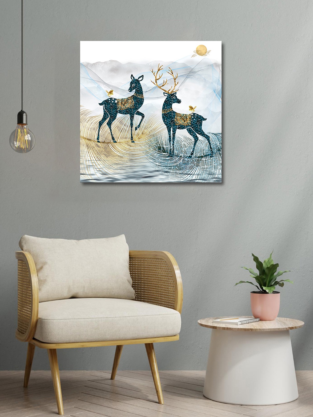 

OLIVE TREE Blue & White Canvas Other Painting Wall Art