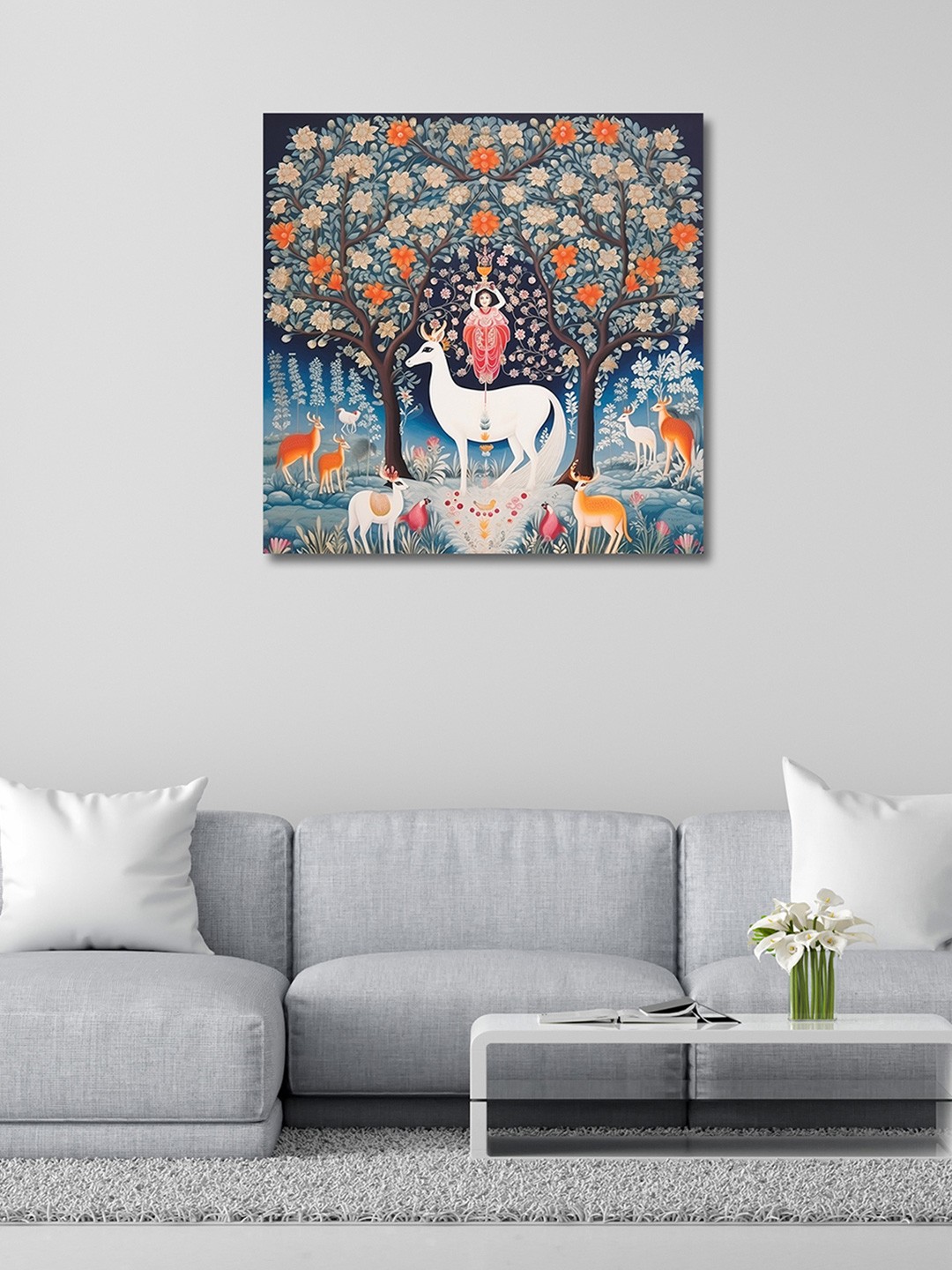

OLIVE TREE Blue & Orange Canvas Other Painting Wall Art