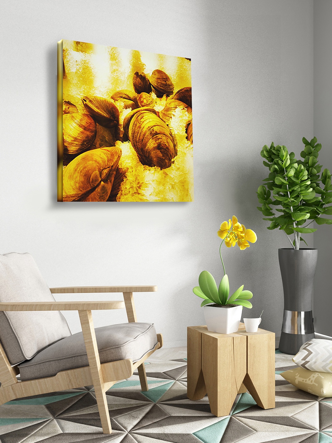 

OLIVE TREE Yellow & Brown Canvas Painting Wall Art