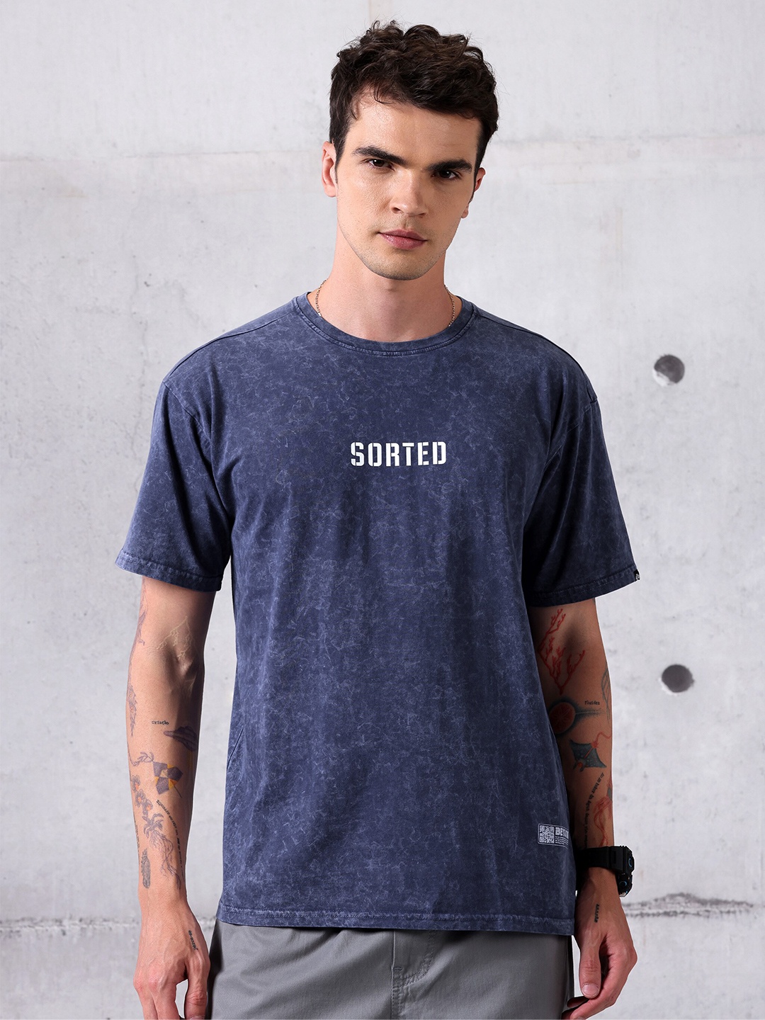 

Beyoung Cotton Oversized Casual T-shirt, Blue