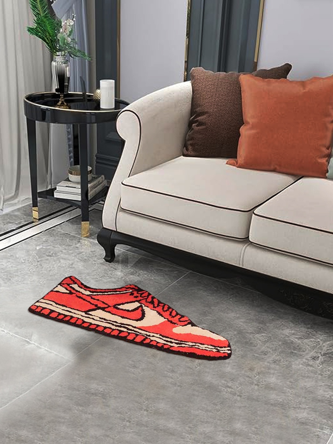 

BELLA TRUE Red & Cream Abstract Hand-Tufted Carpet