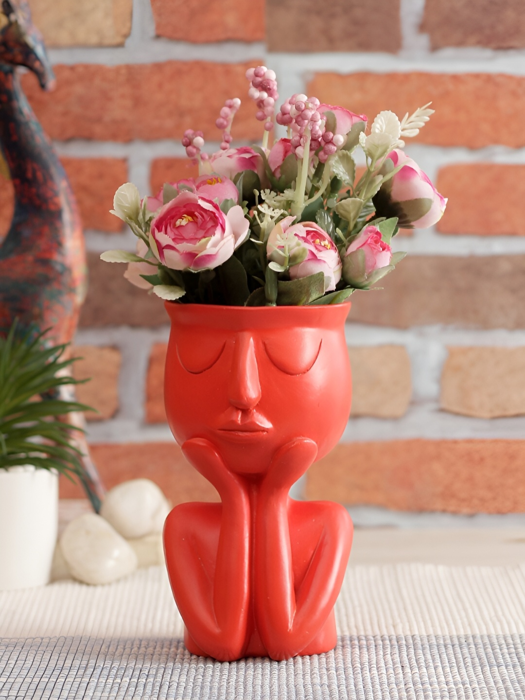 

Aura Red Human Figurine Ceramic Flower Vase