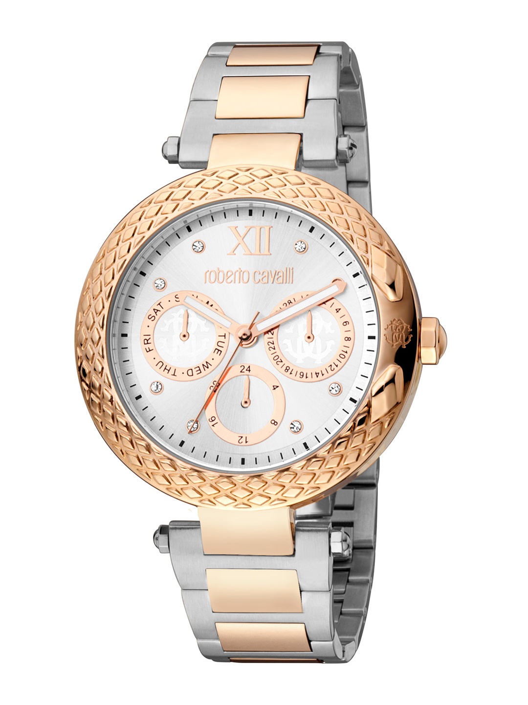 

Roberto Cavalli Women Embellished Dial & Stainless Steel Analogue Watch RC5L005M0105, Silver