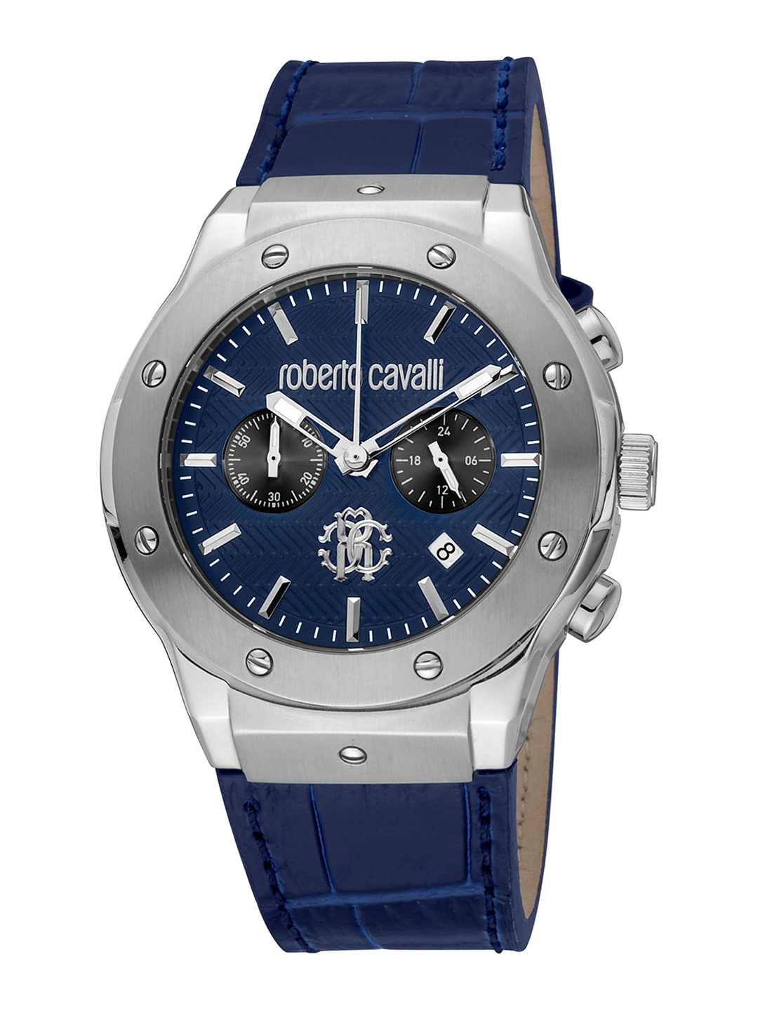

Roberto Cavalli Men Skeleton Leather Straps Analogue Watch RC5G045L0025, Black