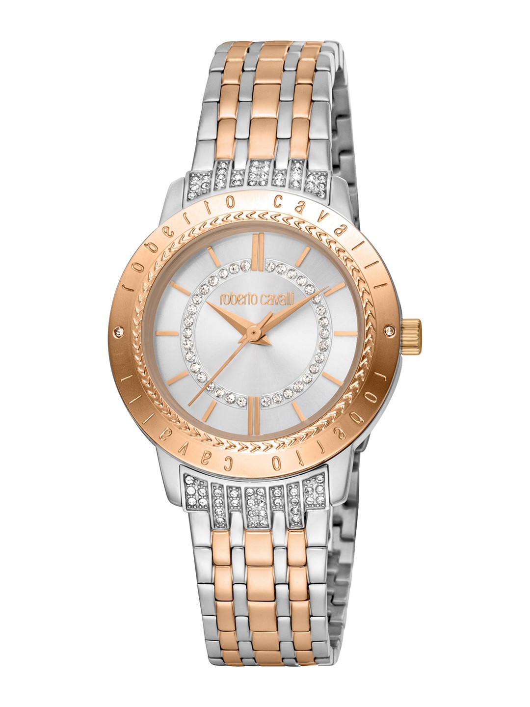 

Roberto Cavalli Women Embellished Dial & Stainless Steel Analogue Watch RC5L030M0095, Silver