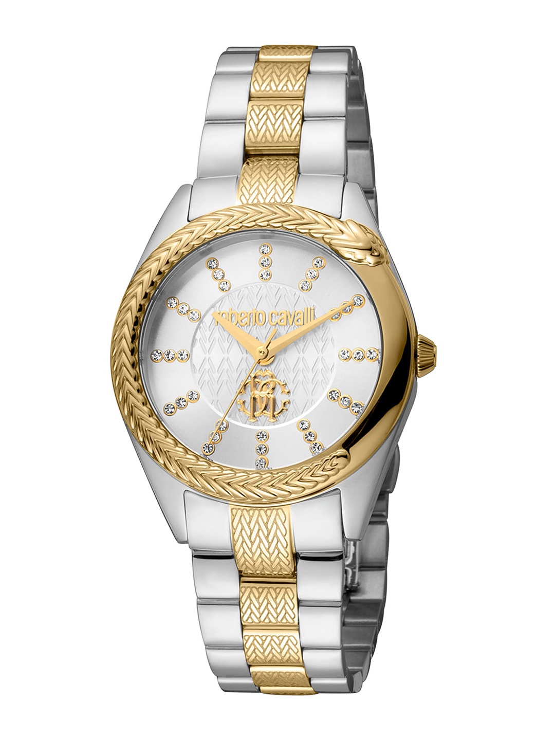 

Roberto Cavalli Women Embellished Bracelet Style Straps Analogue Watch RC5L038M0085, Multi