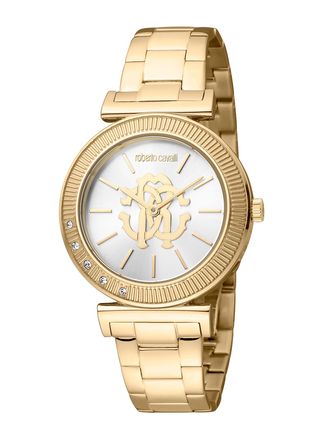 

Roberto Cavalli Women Embellished Bracelet Style Straps Analogue Watch RC5L004M0055, Gold