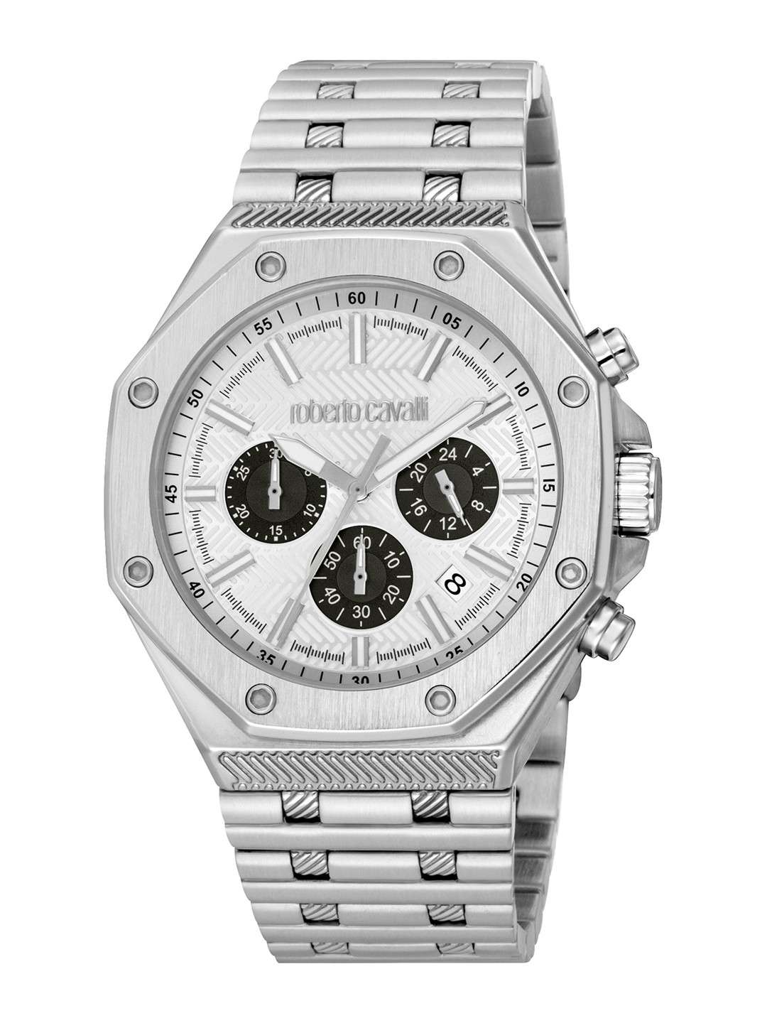 

Roberto Cavalli Men Stainless Steel Bracelet Style Straps Analogue Watch RC5G047M0055, Silver