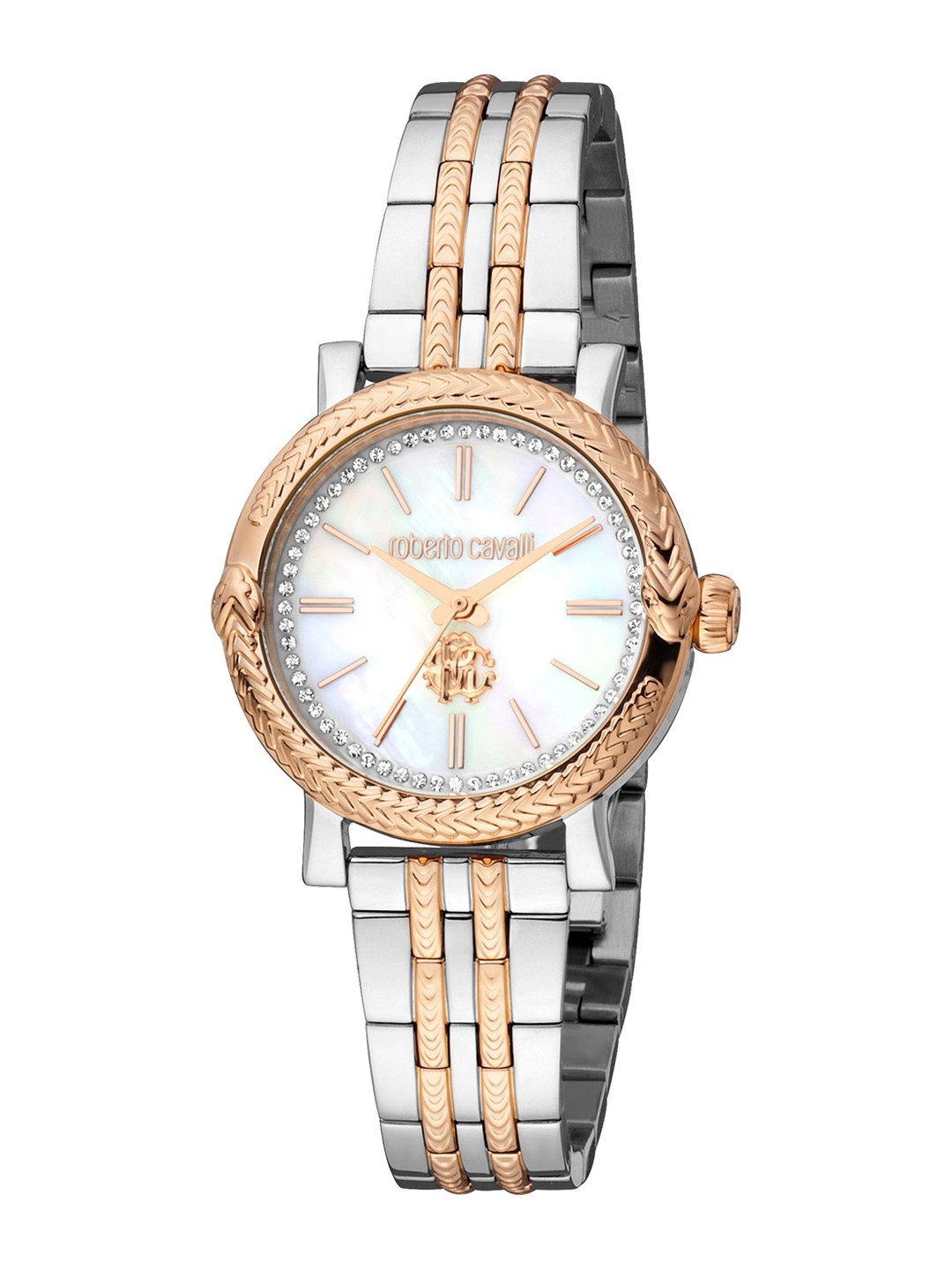 

Roberto Cavalli Women Printed Dial & Stainless Steel Straps Analogue Watch RC5L019M0105, Gold