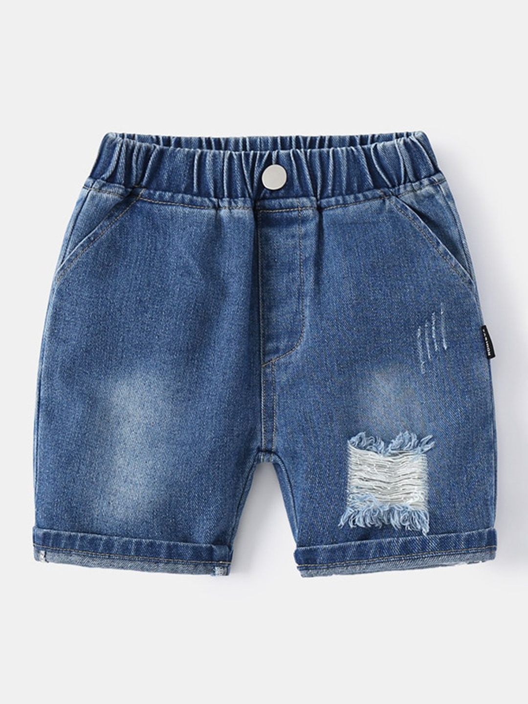 

StyleCast Boys Blue Washed Mid Rise Cotton Denim Shorts