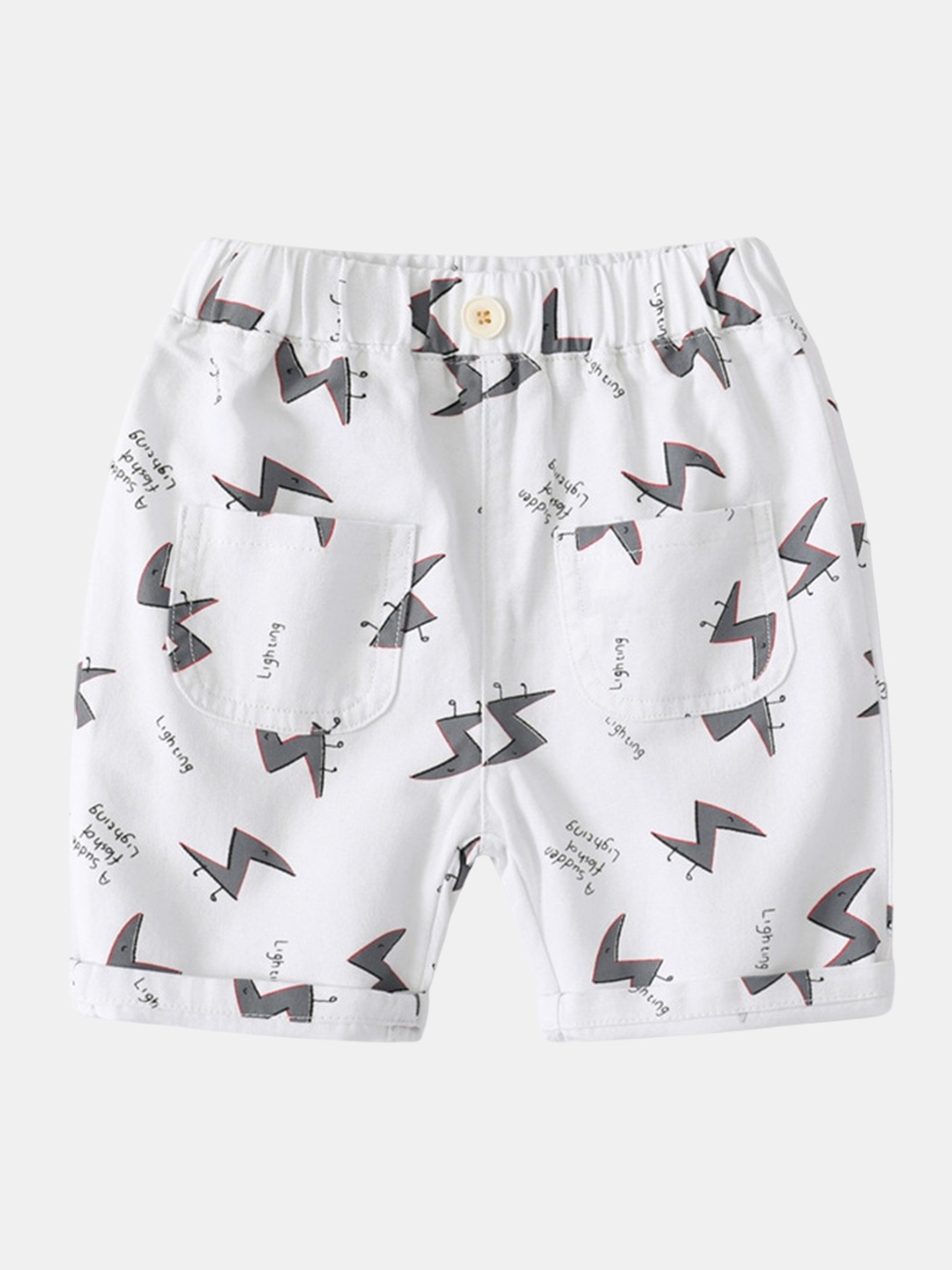 

StyleCast White Boys Graphic Printed Mid Rise Shorts