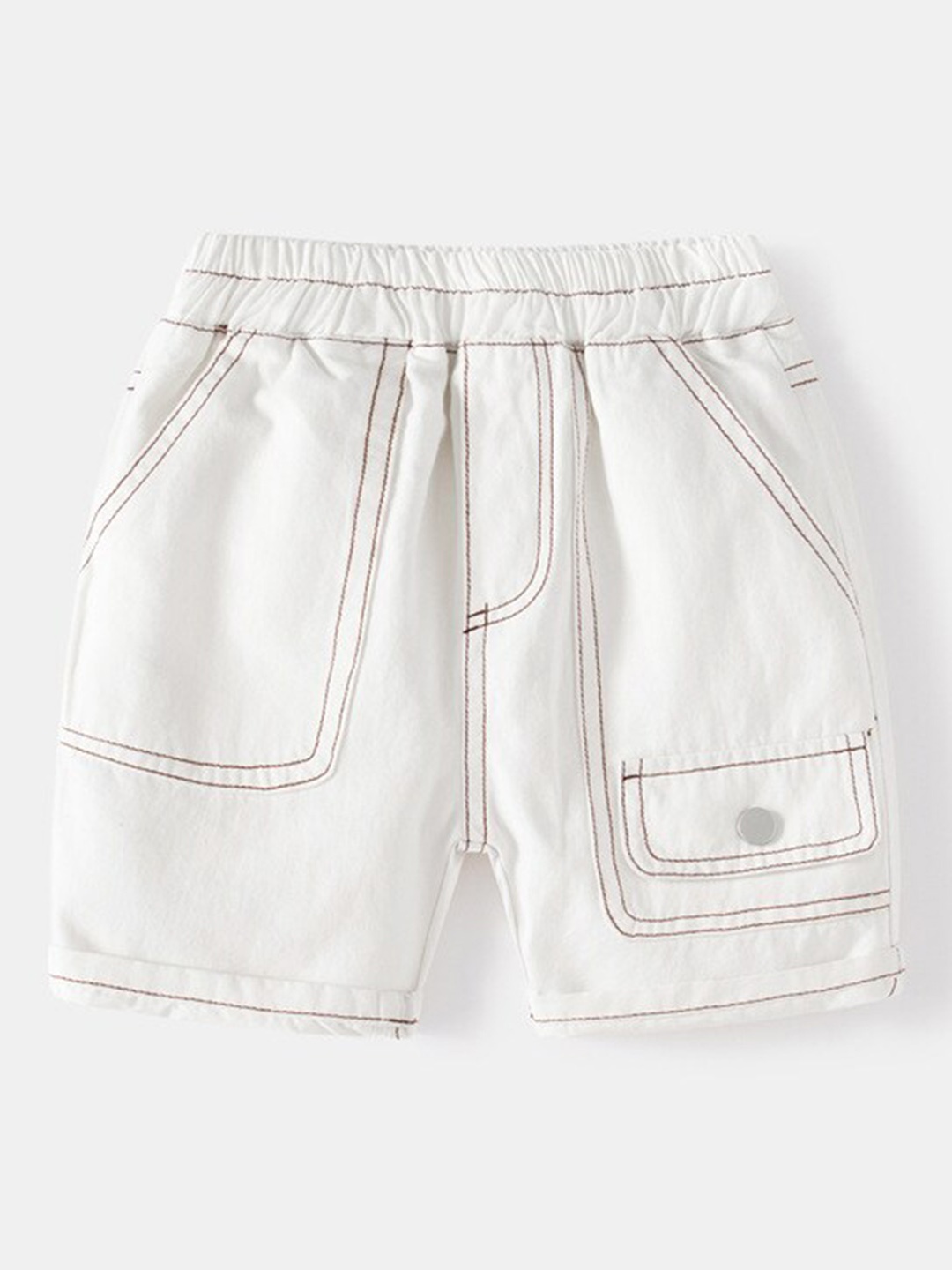 

StyleCast Boys White Mid-Rise Regular Fit Cotton Cargo Shorts