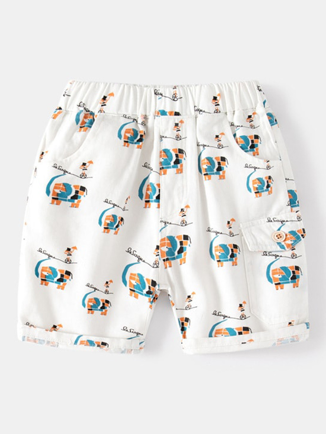 

StyleCast Boys Mid-Rise Conversational Printed Shorts, White