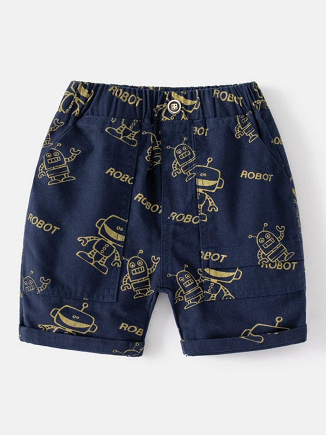 

StyleCast Blue Boys Graphic Printed Mid Rise Shorts, Navy blue