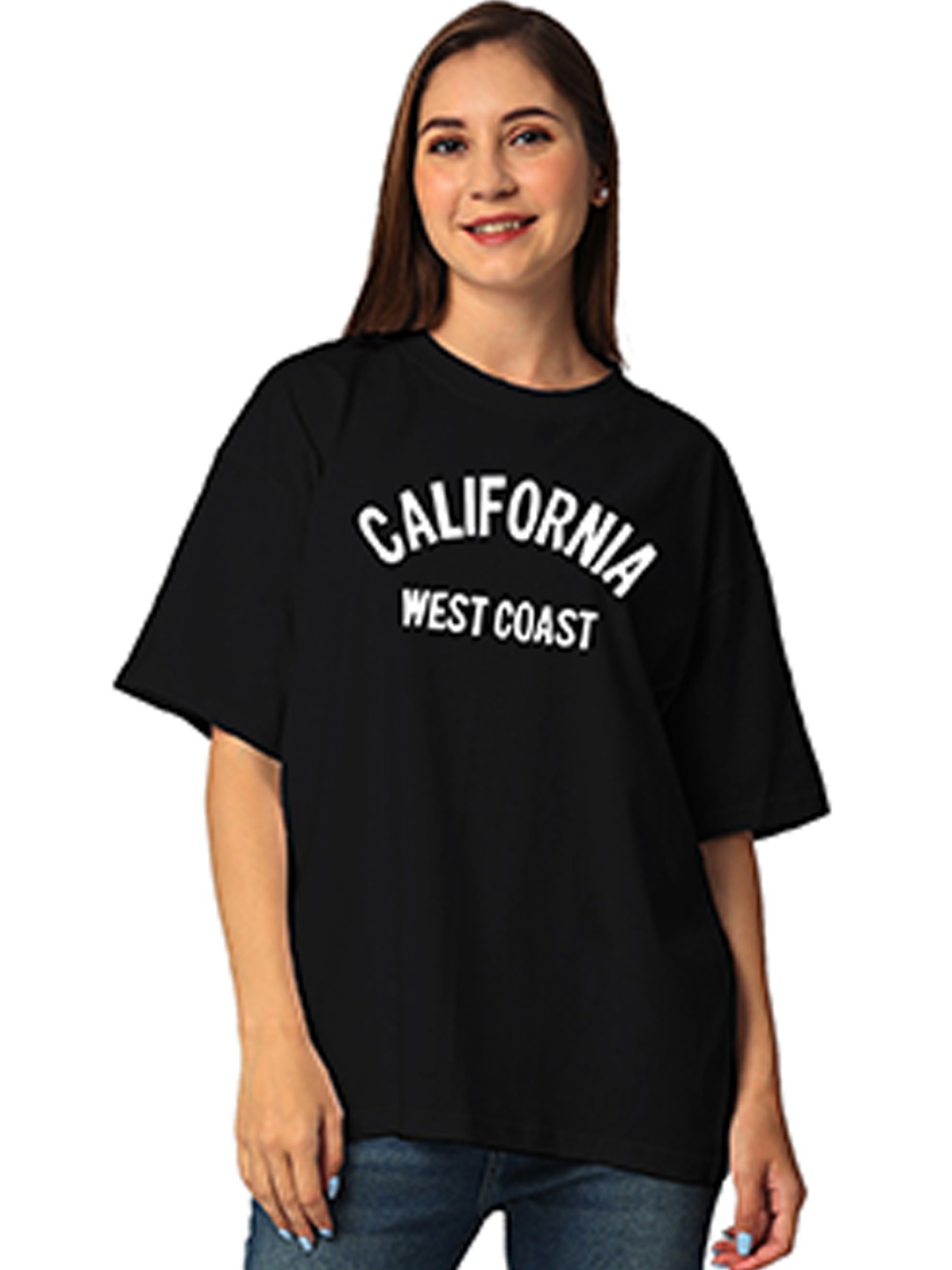 

STATUS MANTRA Typography Printed Bio Finish Pure Cotton T-shirt, Black