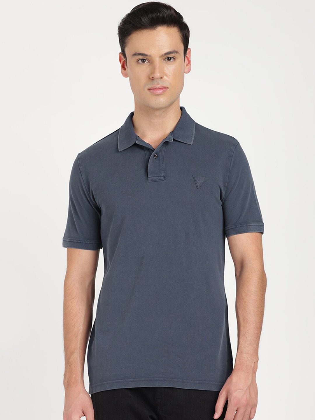 

GUESS Polo Collar Cotton Regular Fit T-shirt, Blue