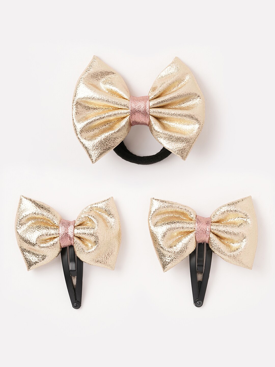 

RIBBON CANDY Girls Set of 3 Hair Accessory Set, Gold