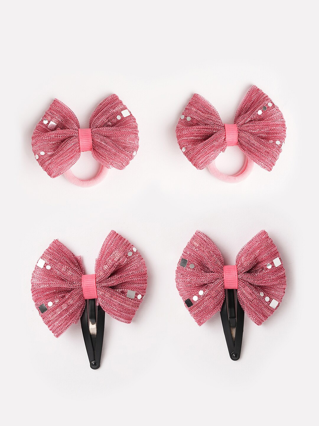 

RIBBON CANDY Girls Set of 4 Hair Accessory Set, Pink