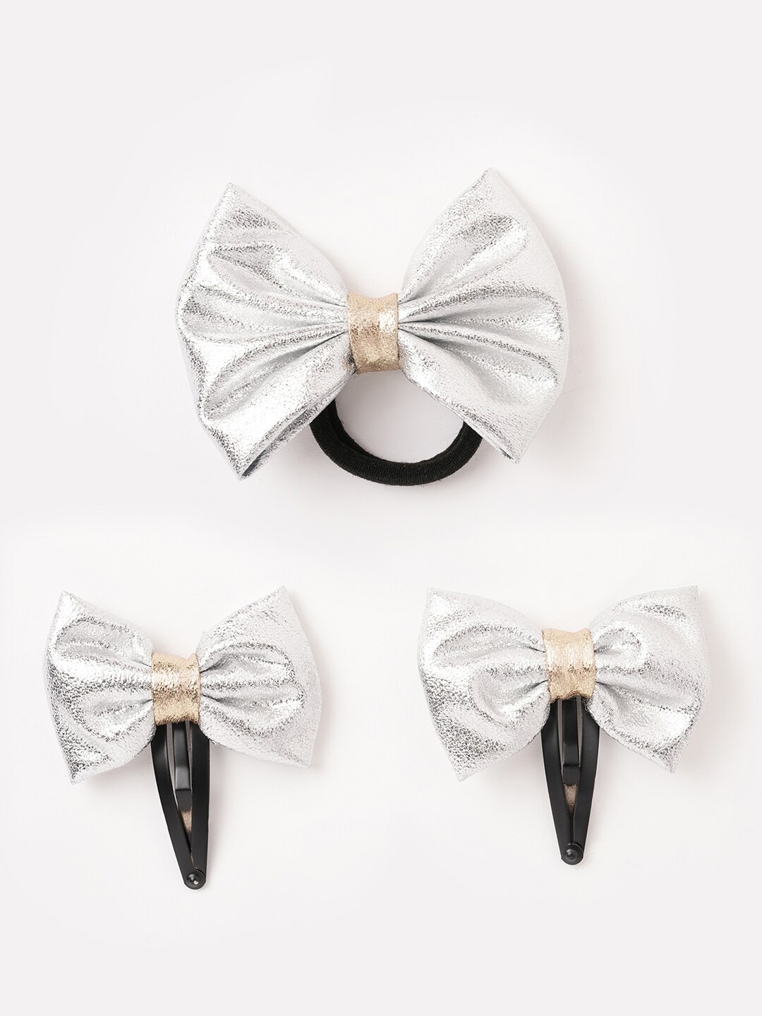 

RIBBON CANDY Girls Set of 3 Hair Accessory Set, Silver