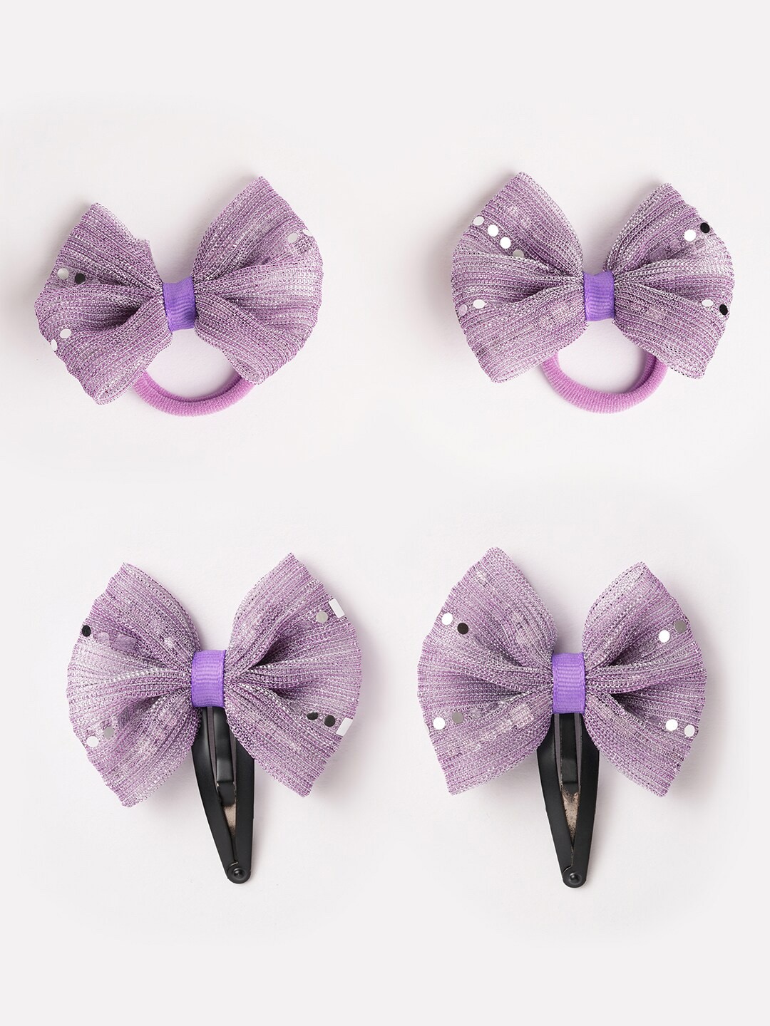 

RIBBON CANDY Girls Set of 4 Tic Tac Hair Clip, Purple