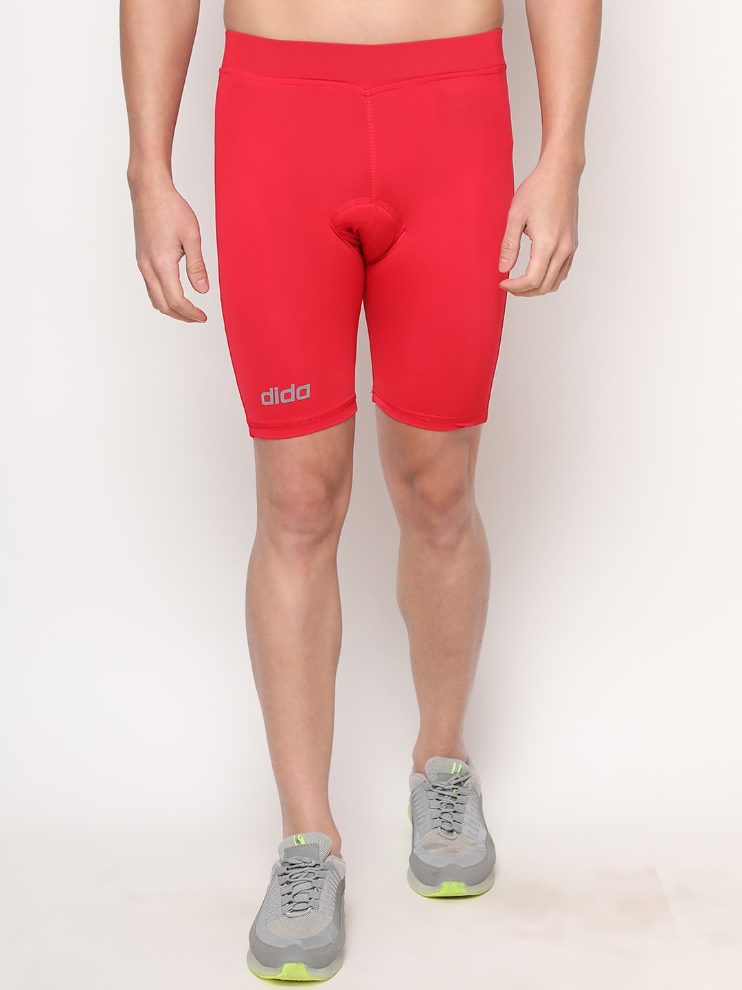 DIDA Men Mid-Rise Dri-FIT Cycling Sports Shorts, Red