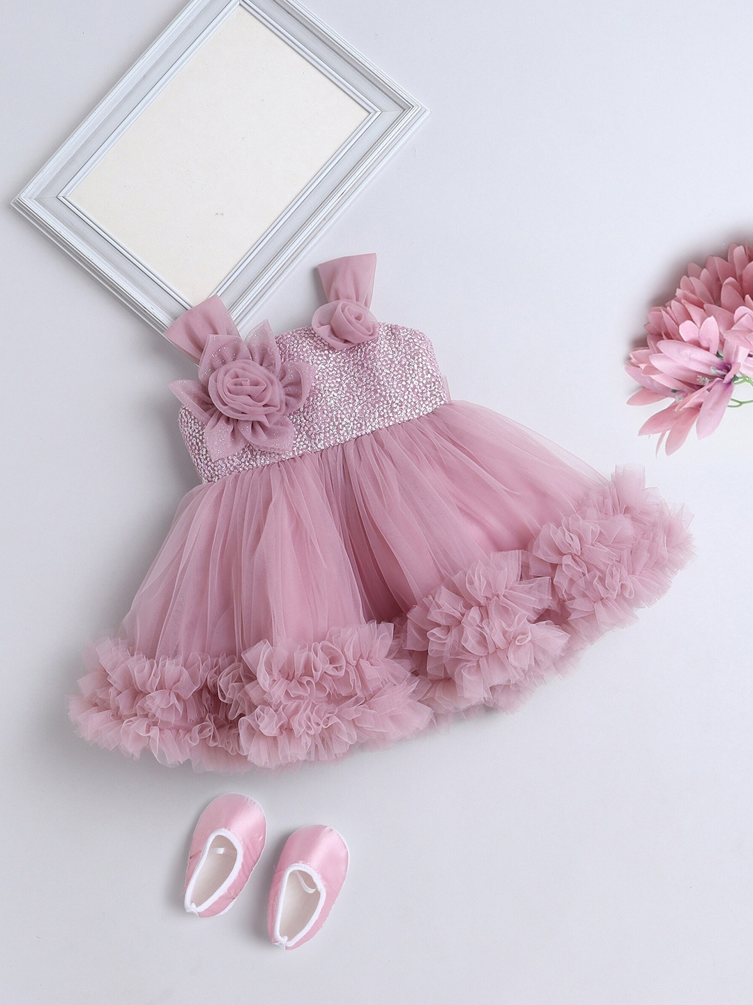 

The Magic Wand Girls Floral Fit & Flare Dress, Pink