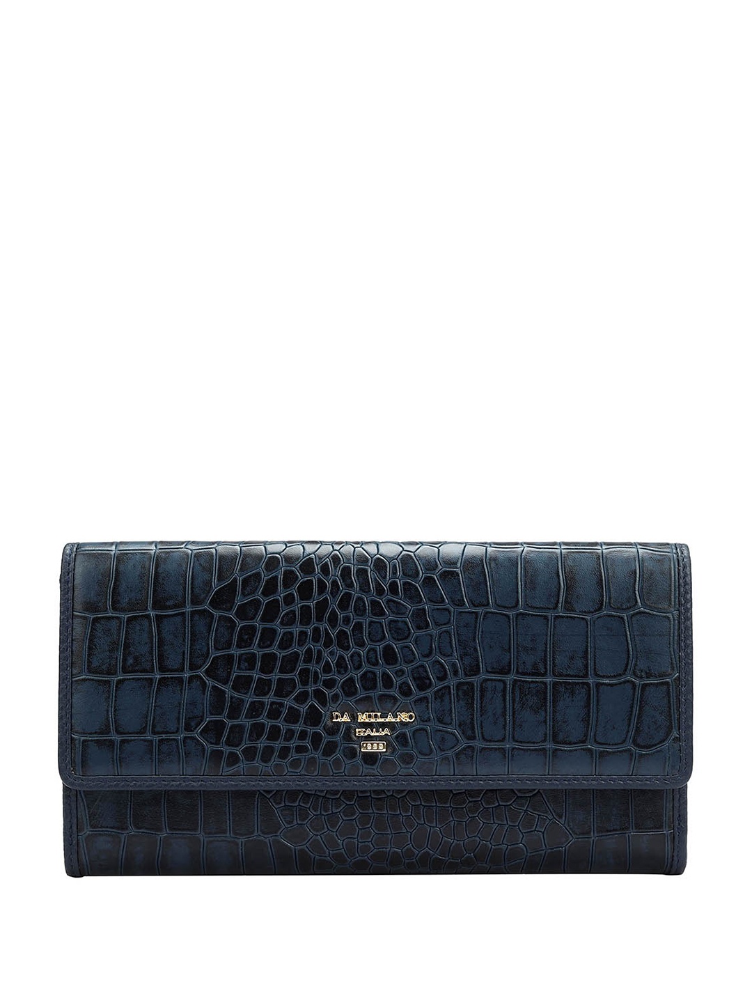 

Da Milano Textured Leather Two Fold Wallet, Blue