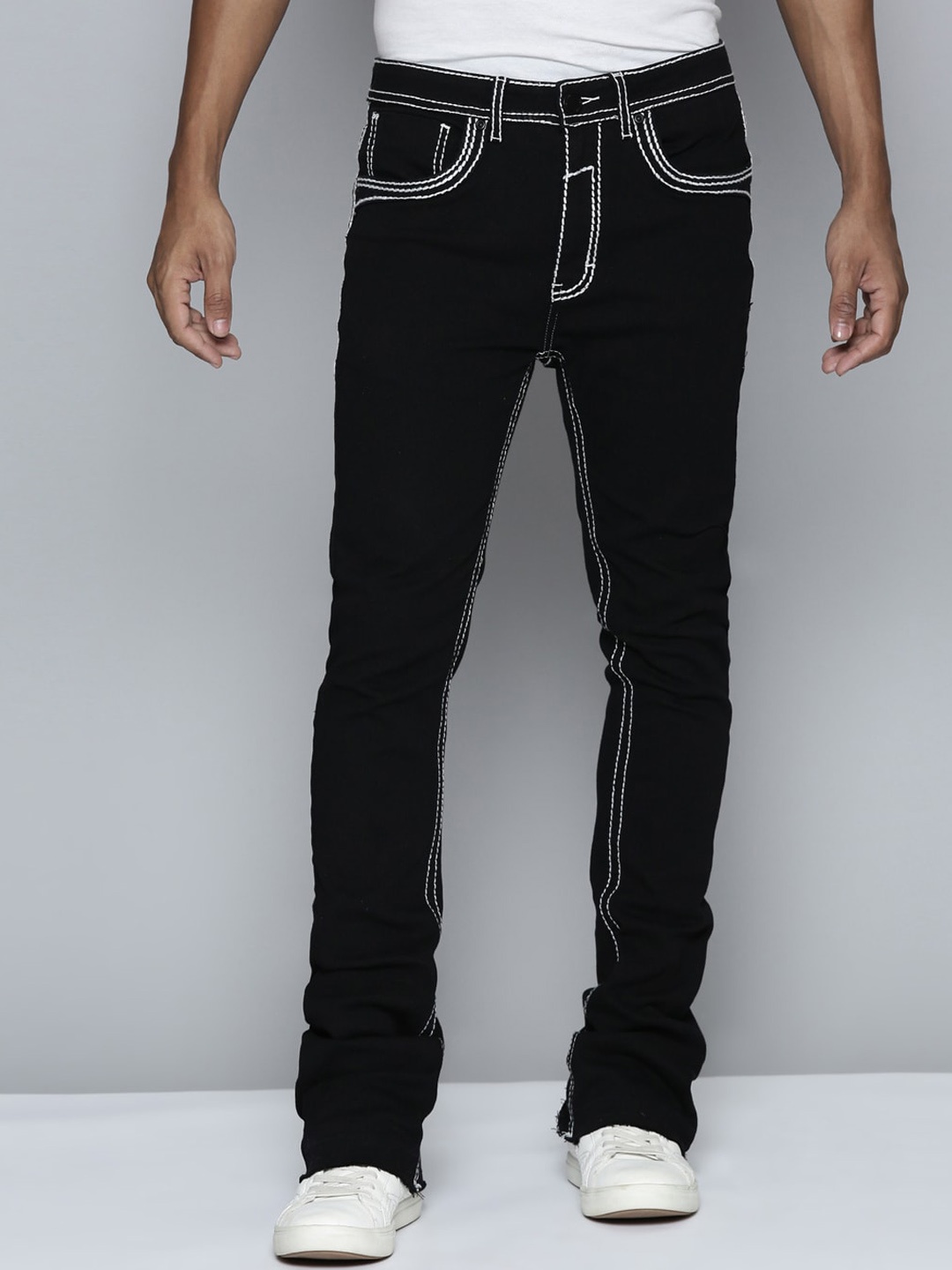 

WAIMEA Men Classic Bootcut Clean Look Stretchable Jeans, Black