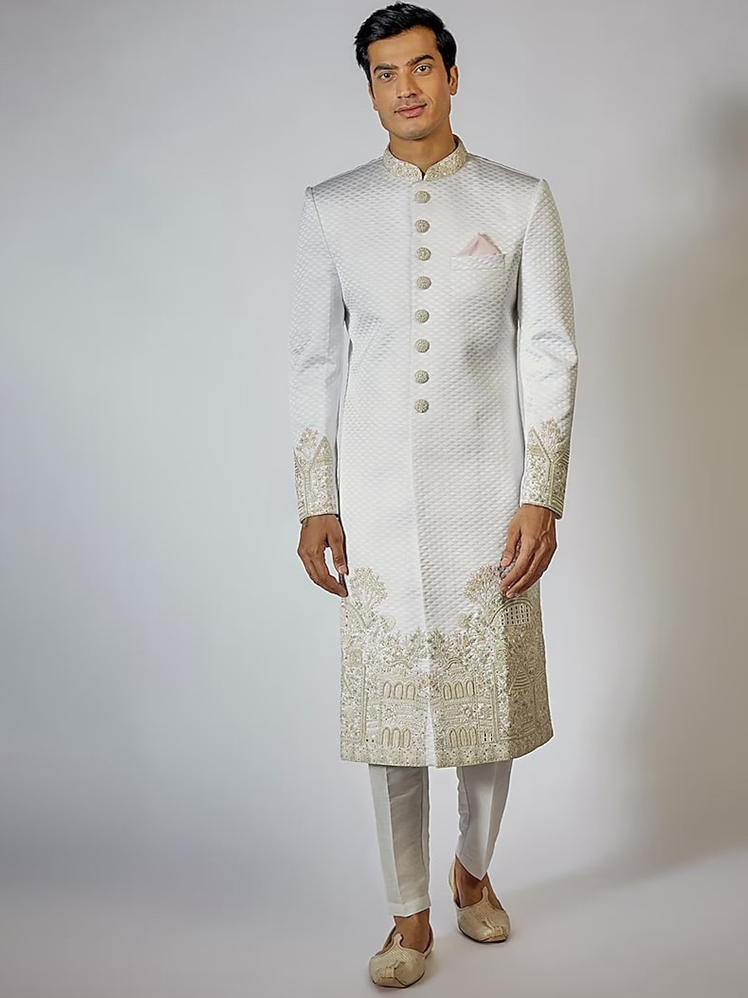 

RNG Safawala Embroidered Sherwani Set, White