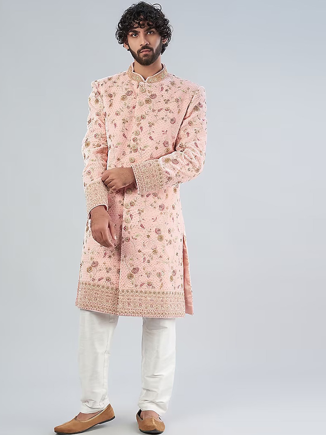 

RNG Safawala Embroidered Sherwani Set, Pink