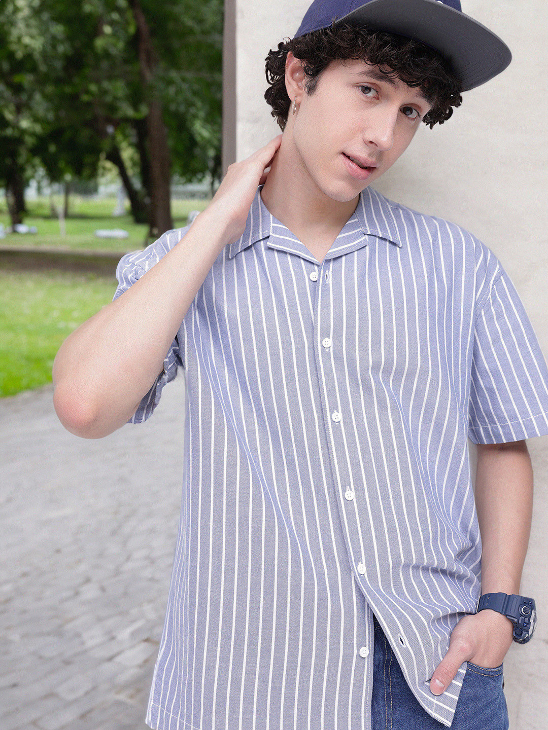 

Kooch N Keech High Seas Striped Relaxed Shirt, Blue
