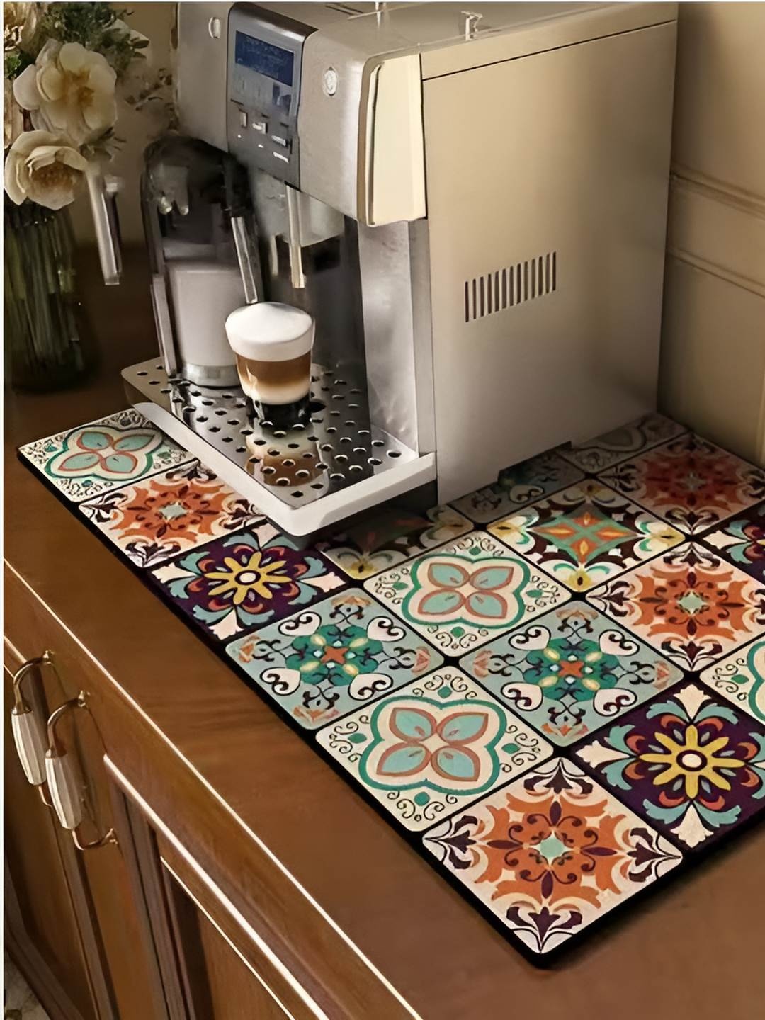 

HomeCloud Brown Printed Dish Drying Mat