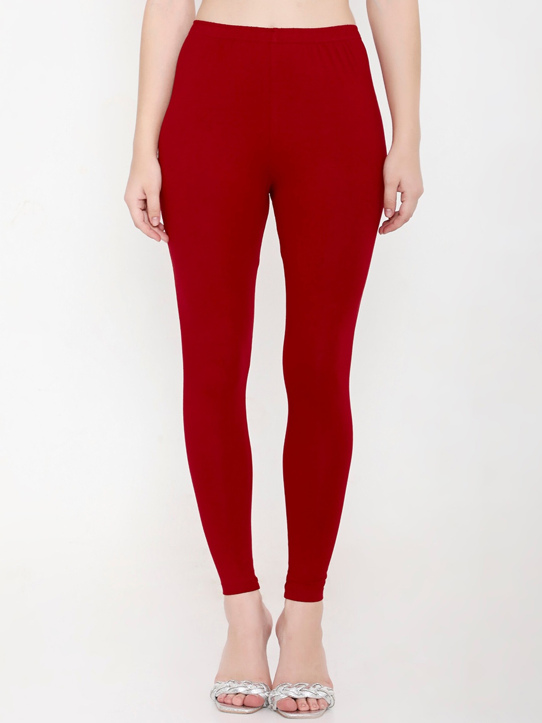 Feelings Cotton Ankle Length Leggings, Maroon