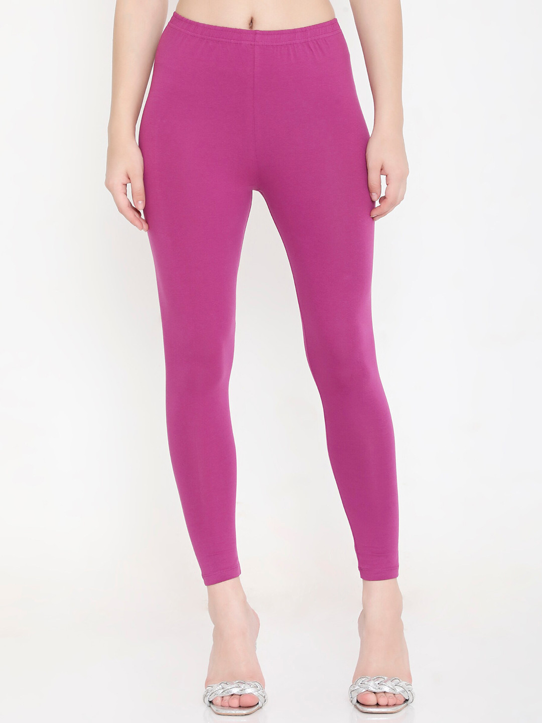 

Feelings Slim Fit Cotton Ankle Length Leggings, Purple